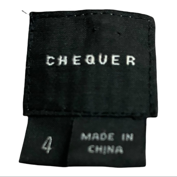 Chequer dress silk ruffle neckline sleeveless floral colorful. Womens size4 - Picture 10 of 11